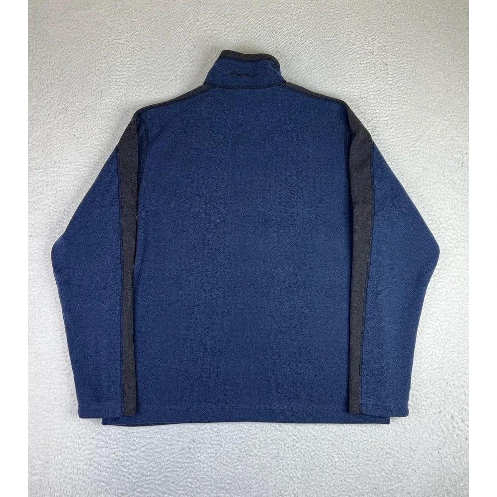 Eddie Bauer Mens Tall Large Blue Fleece 1/4 Zip Mock Neck Sweater‎ 0211 Canada